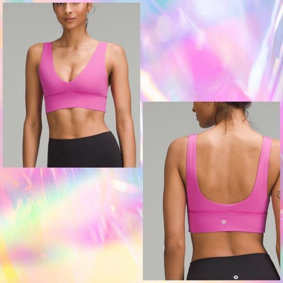 Lululemon Align V-Neck Bra Light Support, A/B Cup pow pink tone size 6 NWT - Picture 3 of 8